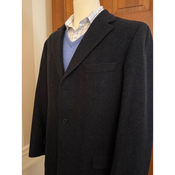 Eddie Bauer Wool Cashmere Blazer Mens 44T Dark Gray 3-Button Sport Coat Jacket - Picture 3 of 15